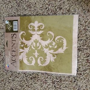 3/$15 Accents decorative stencil Baroque